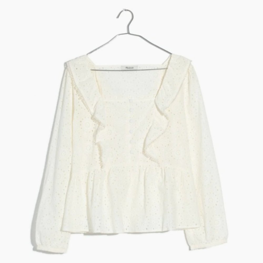 Madewell Eyelet Pom-Pom Top